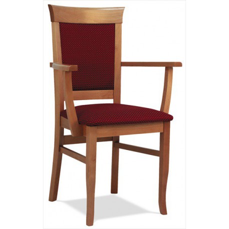 Masívna čalúnená stolička s podrúčkami