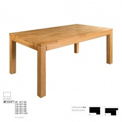 Rozkladací stôl z bukového dreva s hrúbkou vrchnej dosky 4 cm ST173