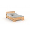 Vysoká a dlhá posteľ z bukového dreva SANDEMO prírodné morenie