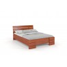 Vysoká a dlhá posteľ z bukového dreva SANDEMO  morenie jelša