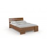 Vysoká a dlhá posteľ z buku s úložným priestorom morenie dub