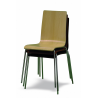 Stohovateľná stolička s dreveným sedákom