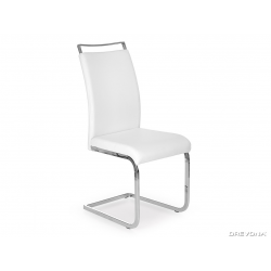 Čalúnená stolička v bielej ekokoži