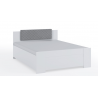 Spálňa Bono 3 - biela posteľ so sivou opierkou