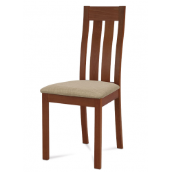 Masívna jedálenská stolička BC-2602 TR3 (čerešňa/béžový poťah)