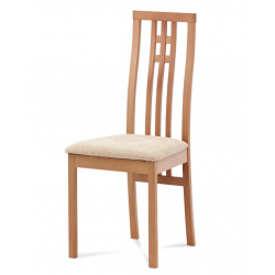 Jedálenská stolička z masívu BC-2482 - buk/béžový poťah (BUK3)