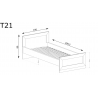 Jednolôžková posteľ Tadeusz - rozmery