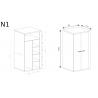 2-dverová vešiaková skriňa Natural N-1- rozmery