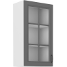 	Horná 1-dverová presklená skrinka STILO dust grey/biela