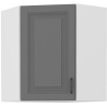 	Horná 1-dverová presklená skrinka STILO dust grey/biela