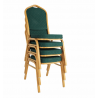 Stohovateľná  stolička ZINA 3 - zelená/zlatý náter
