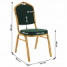 Stohovateľná  stolička ZINA 3 - zelená/zlatý náter