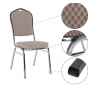 Stohovateľná  stolička ZINA 3 - béžová/vzor/chróm