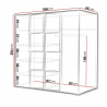 Skriňa OSLO 1 - rozmery skrine so šírkou 180 cm