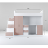 Biela / antik rosa mat
