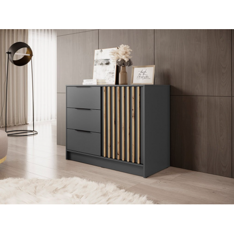 Komoda Nelly 2D - grafit/ artisan lamely