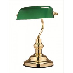 Zeleno-zlatá lampa do pracovne